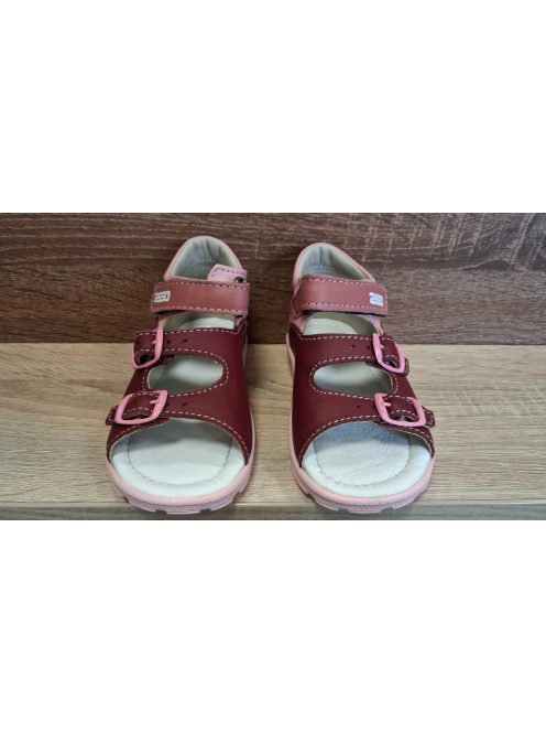 ASSO supinalt lányka bőr szandál-bordó katicás 24-es méret