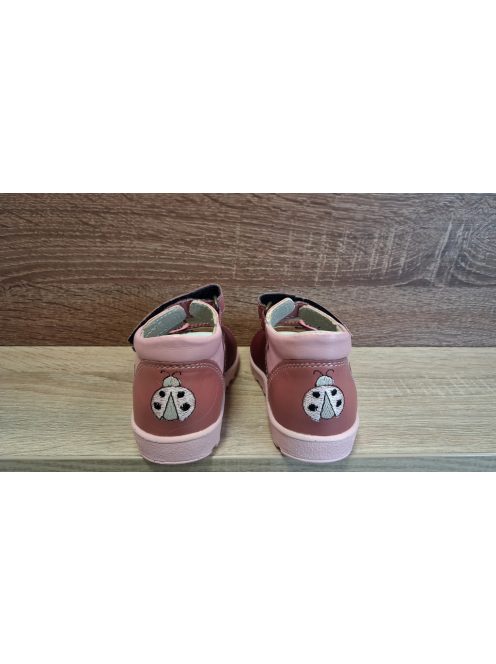 ASSO supinalt lányka bőr szandál-bordó katicás 24-es méret