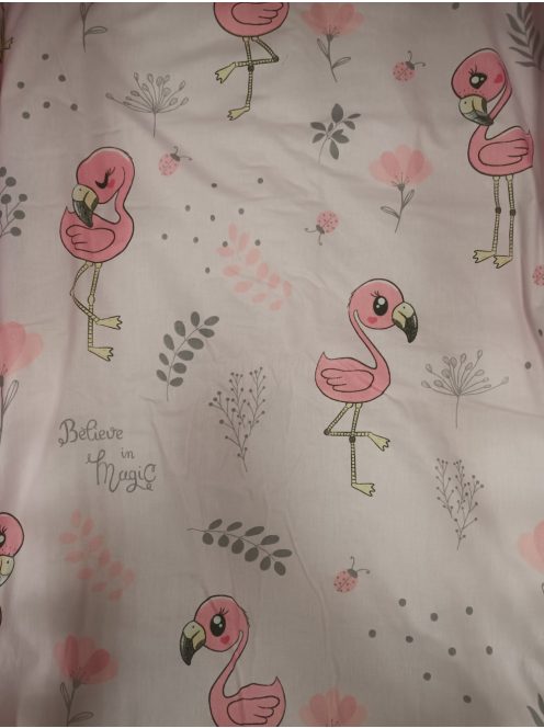 Ovis ágynemű huzat 100% pamut-rózsaszín flamingó mintával