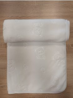 Puha wellsoft babapléd 75×100 cm-törtfehér macikás